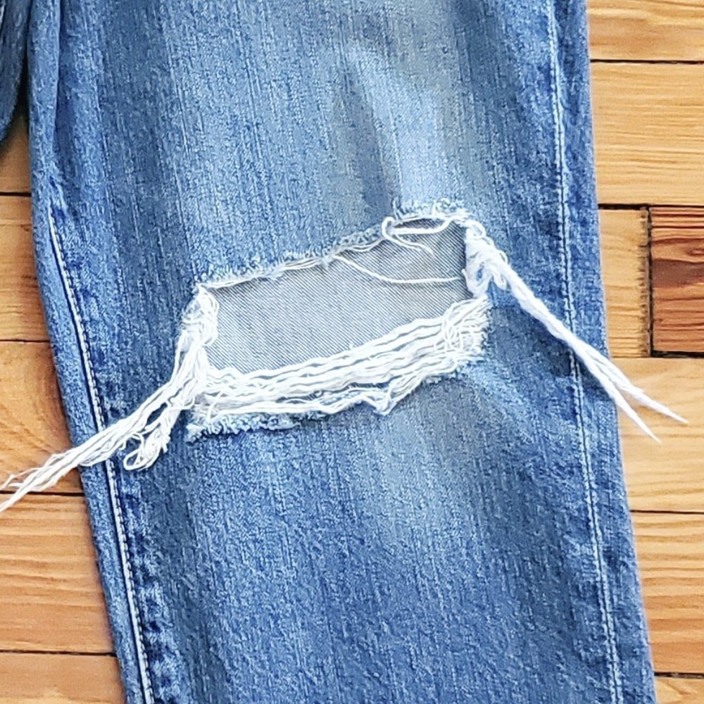 Ag The Beau Slouchy Skinny Distressed Destroyed Ripped Jeans 100% Cotton Sz 29R - Picture 8 of 16